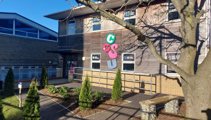 Your students' union. A non-commercial student space on campus with free hot drinks, breakfast club, and hosting a wide range of events.